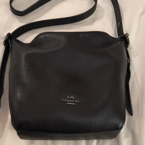 Coach Pebbled Black Crossbody Bag - Picture 1 of 5